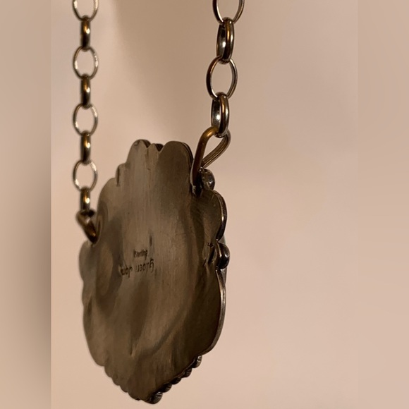 Bold Beauty: Gilbert Tom Navajo Sterling Silver & Turquoise Statement Necklace - Picture 10 of 10